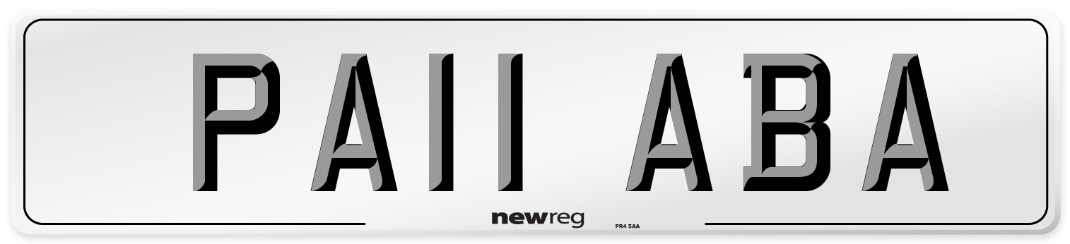 PA11 ABA Number Plate from New Reg